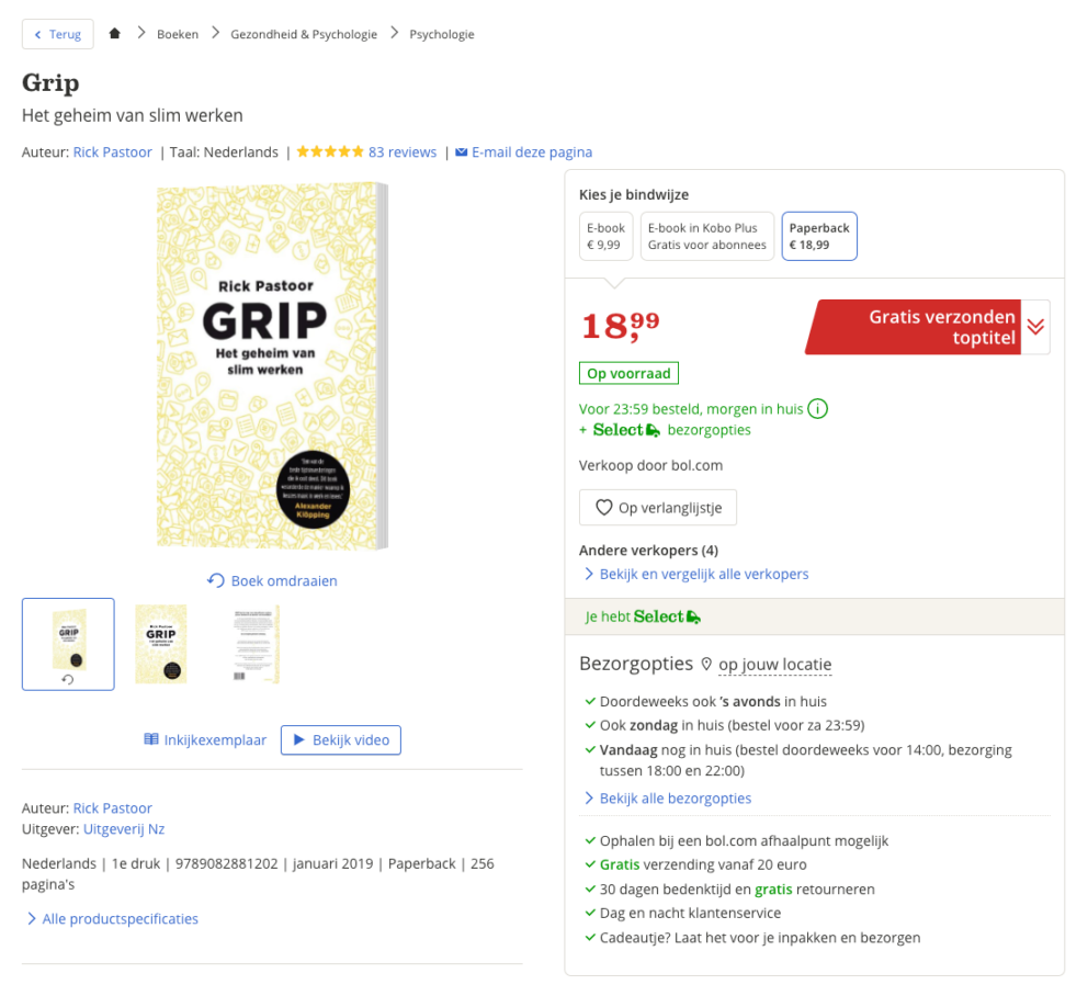 Boek zonder bestelknop Boek zonder bestelknop